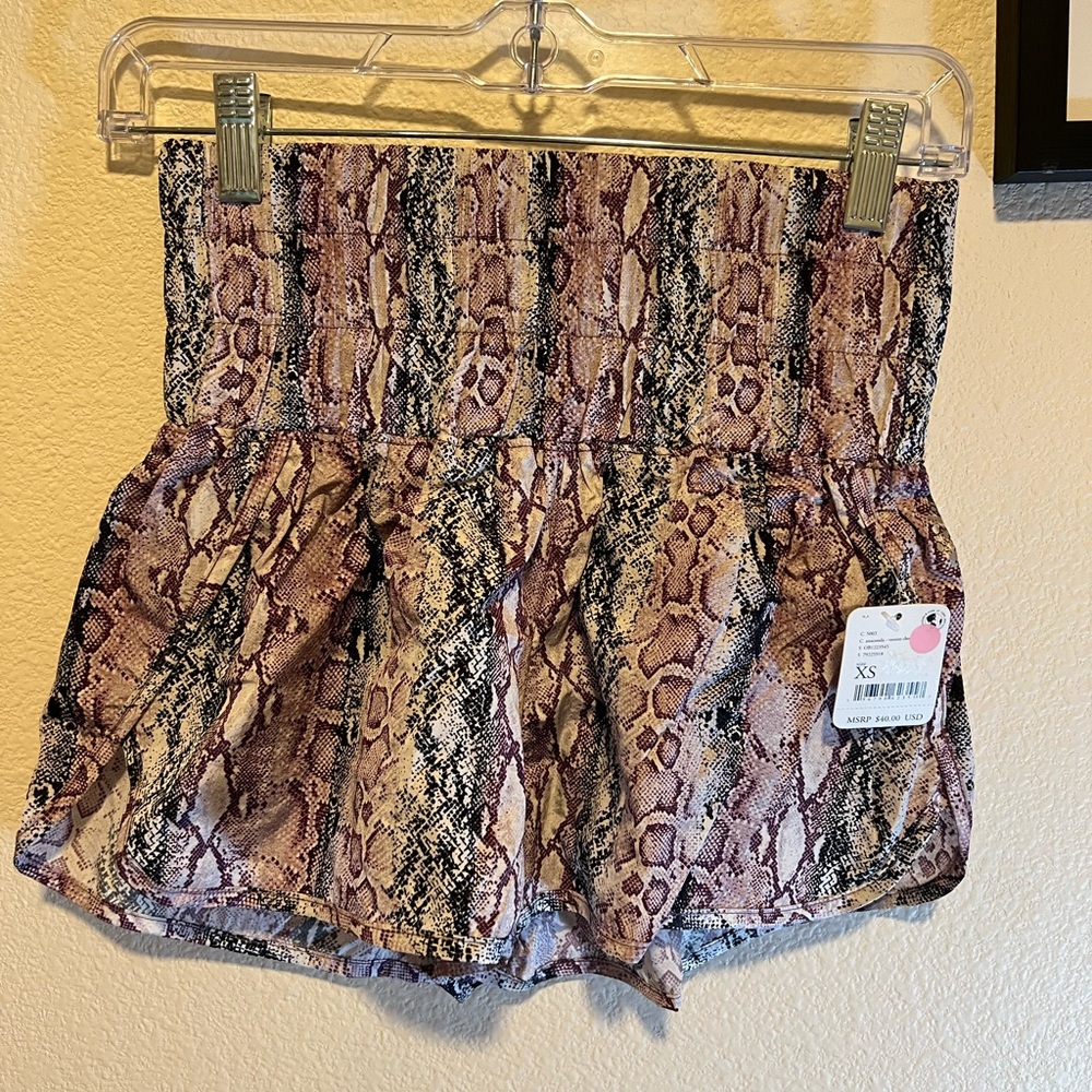 FP Movement by Free People High Waist Snake Print Shorts